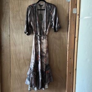 NWT Allsaints Silk Wrap Dress